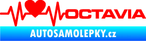 Samolepka Srdeční tep 019 pravá octavia Fluorescentní červená