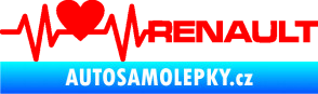 Samolepka Srdeční tep 041 pravá Renault Fluorescentní červená