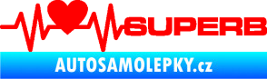 Samolepka Srdeční tep 072 pravá Superb Fluorescentní červená