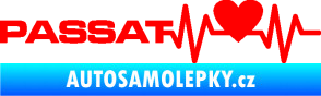 Samolepka Srdeční tep 077 levá Volkswagen Passat Fluorescentní červená