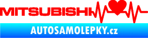 Samolepka Srdeční tep 082 levá Mitsubishi Fluorescentní červená