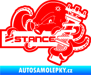 Samolepka Stance nápis s chobotnicí Fluorescentní červená