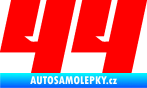 Samolepka Startovní číslo 44 typ 6 Fluorescentní červená