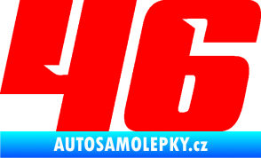 Samolepka Startovní číslo 46 typ 6 Fluorescentní červená