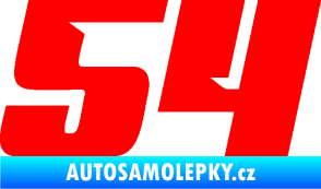 Samolepka Startovní číslo 54 typ 6 Fluorescentní červená