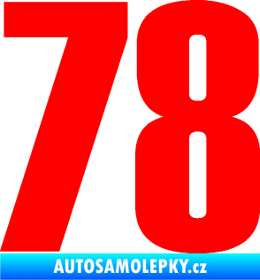 Samolepka Startovní číslo 78 typ 2         Fluorescentní červená