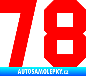 Samolepka Startovní číslo 78 Fluorescentní červená