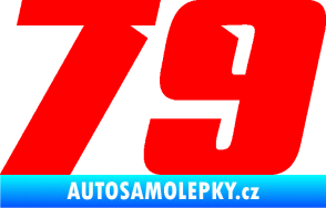 Samolepka Startovní číslo 79 typ 6 Fluorescentní červená
