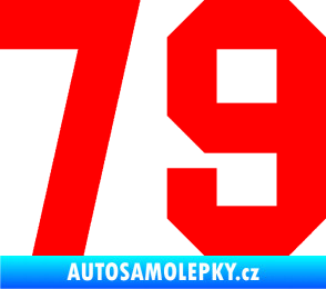 Samolepka Startovní číslo 79 Fluorescentní červená