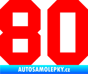 Samolepka Startovní číslo 80 Fluorescentní červená