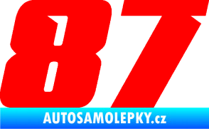 Samolepka Startovní číslo 87 typ 6 Fluorescentní červená