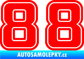 Samolepka Startovní číslo 88 typ 5 Fluorescentní červená