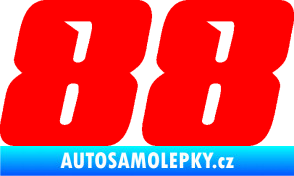 Samolepka Startovní číslo 88 typ 6 Fluorescentní červená