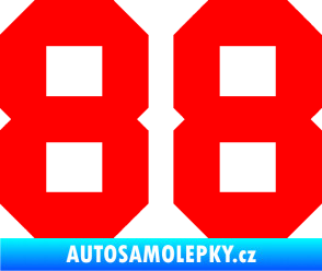 Samolepka Startovní číslo 88 Fluorescentní červená