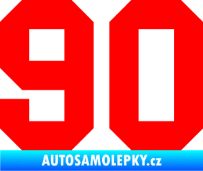 Samolepka Startovní číslo 90 Fluorescentní červená