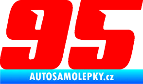 Samolepka Startovní číslo 95 typ 6 Fluorescentní červená