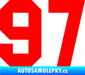 Samolepka Startovní číslo 97 Fluorescentní červená