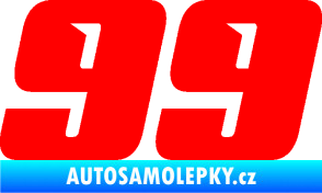 Samolepka Startovní číslo 99 typ 6 Fluorescentní červená