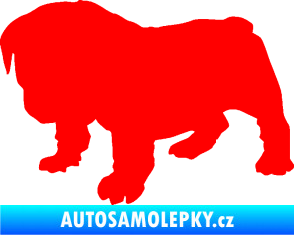 Samolepka Štěňátko 004 levá francouzský buldoček Fluorescentní červená
