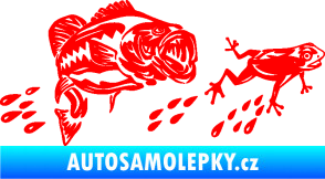 Samolepka Sumec 005 levá se žábou Fluorescentní červená