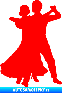 Samolepka Tanec 003 pravá společenský tanec pár Fluorescentní červená