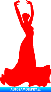 Samolepka Tanec 006 pravá tanečnice flamenca Fluorescentní červená