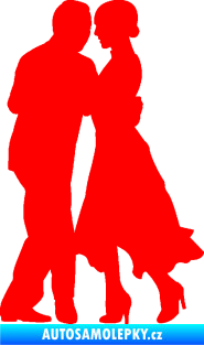 Samolepka Tanec 012 levá tango Fluorescentní červená