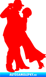 Samolepka Tanec 013 levá tango  Fluorescentní červená