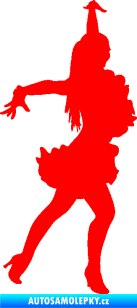 Samolepka Tanec 017 pravá latinsko americká tanečnice Fluorescentní červená