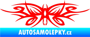 Samolepka Tetování 111 motýl Fluorescentní červená