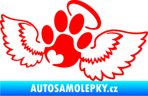 Samolepka Tlapka 010 andělíček pravá Fluorescentní červená