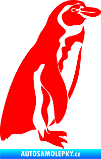 Samolepka Tučňák 001 pravá Fluorescentní červená