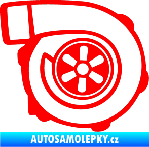 Samolepka Turbo silueta 001  pravá Fluorescentní červená