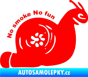 Samolepka Turbo šnek 005 no smoke no fun pravá Fluorescentní červená