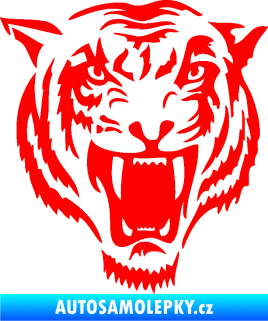 Samolepka Tygr 005 pravá hlava Fluorescentní červená