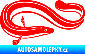 Samolepka Úhoř 001 pravá Fluorescentní červená