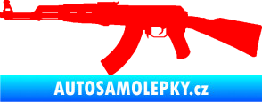 Samolepka Útočná puška AK 47 levá Fluorescentní červená