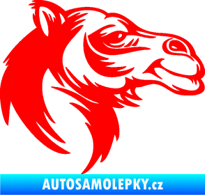 Samolepka Velbloud 004 pravá hlava Fluorescentní červená
