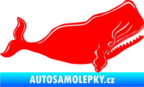 Samolepka Velryba 003 pravá Fluorescentní červená