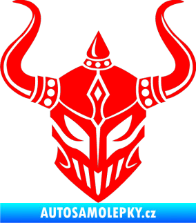 Samolepka Vikingská helma Fluorescentní červená