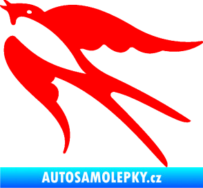 Samolepka Vlaštovka 003 levá Fluorescentní červená