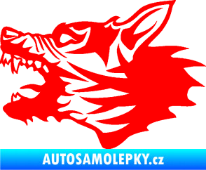 Samolepka Vlk 003 levá Fluorescentní červená