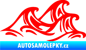 Samolepka Vlny 005 pravá moře Fluorescentní červená