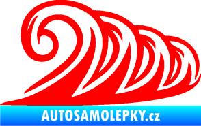 Samolepka Vlny 006 pravá moře Fluorescentní červená