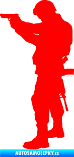 Samolepka Voják 002 levá Fluorescentní červená