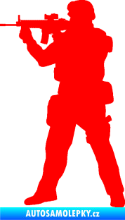 Samolepka Voják 006 levá Fluorescentní červená