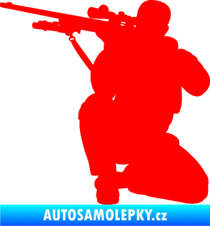 Samolepka Voják 010 levá sniper Fluorescentní červená