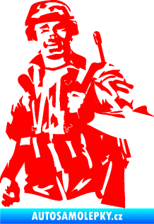 Samolepka Voják 014 levá Fluorescentní červená