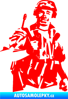 Samolepka Voják 014 pravá Fluorescentní červená