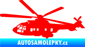 Samolepka Vrtulník 003 levá helikoptéra Fluorescentní červená